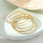 6 Parça Zarif Rombo Twist Yığın Bileklik Seti