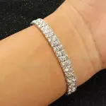 Göz Alıcı İki Satırlı Parlak Taşlı Bilezik