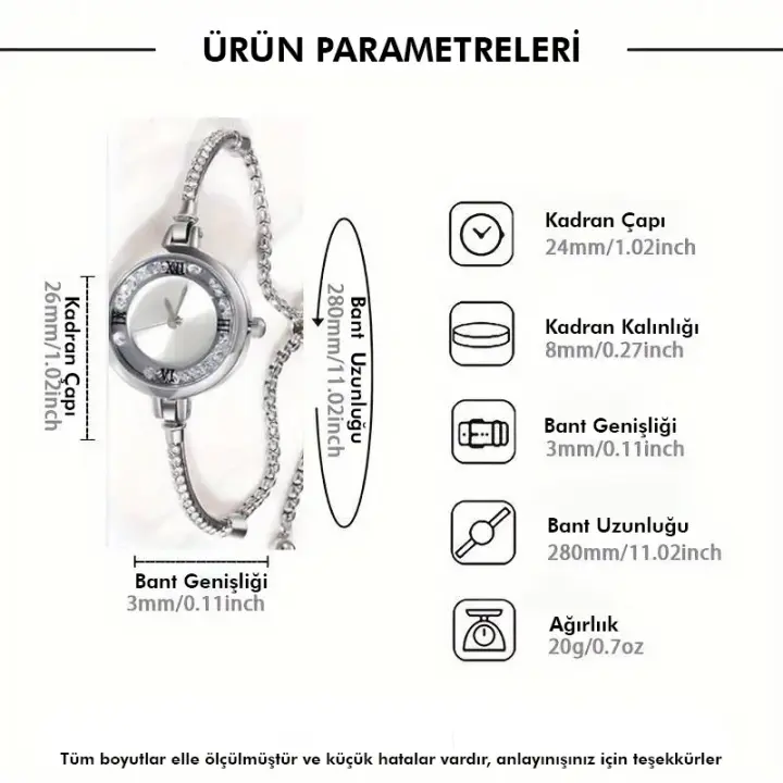 Gümüş Renk Çinko Alaşımlı Kuvars Saat – Zarif ve Dayanıklı Şıklık