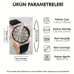 Siyah Roma Rakamlı Kadın Kuvars Saat