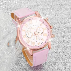 Pembe Roma Rakamlı Kadın Kuvars Saat