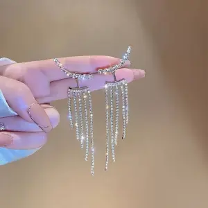 Ön ve Arka Püsküllü Y2K Tarzı Çinko Alaşımlı Küpe
