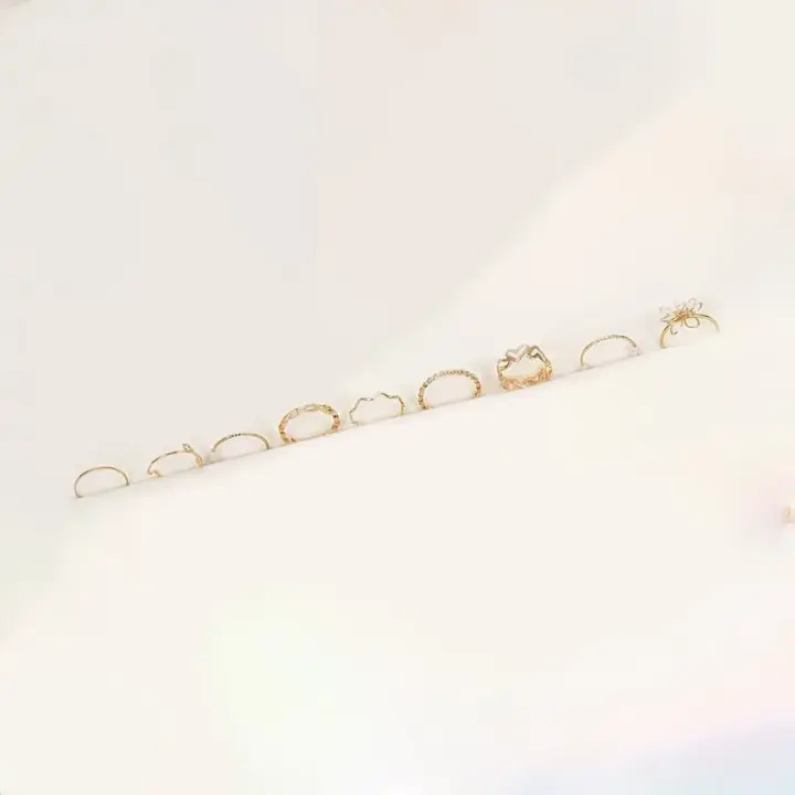 9 Parça Şık Yüzük Seti - Trend Tasarımlar Set 1