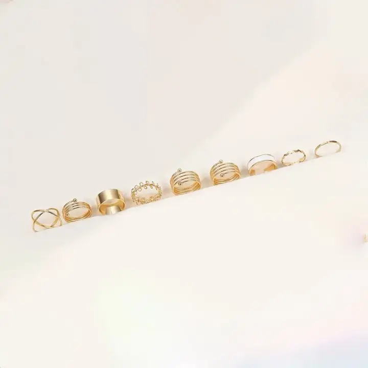 9 Parça Şık Yüzük Seti - Trend Tasarımlar Set 4