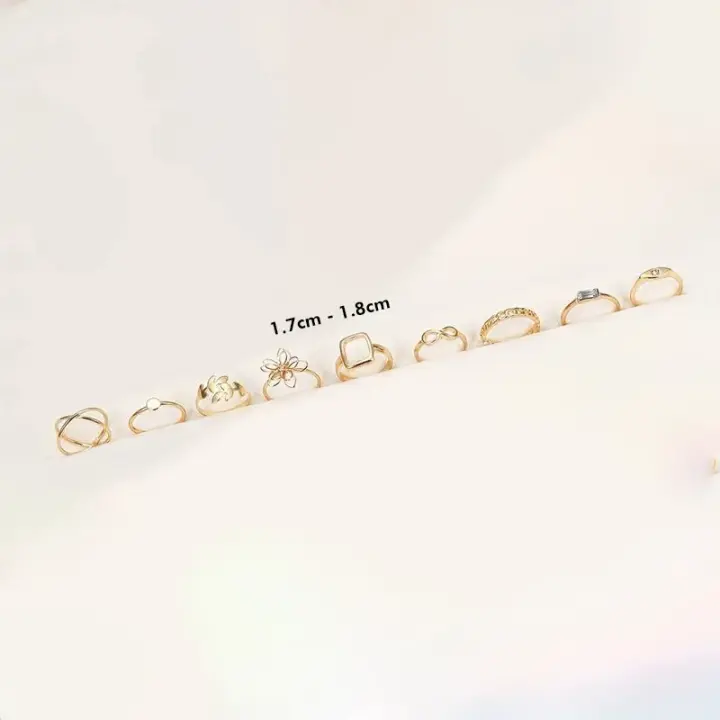 9 Parça Şık Yüzük Seti - Trend Tasarımlar Set 5