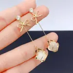 Kelebek Fiyonk ve Kedi Gözü Taşlı Şık Küpeler
