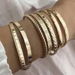 7 Parça Benzersiz Alaşım Bilezik Seti Ok ve Aşk Desenli